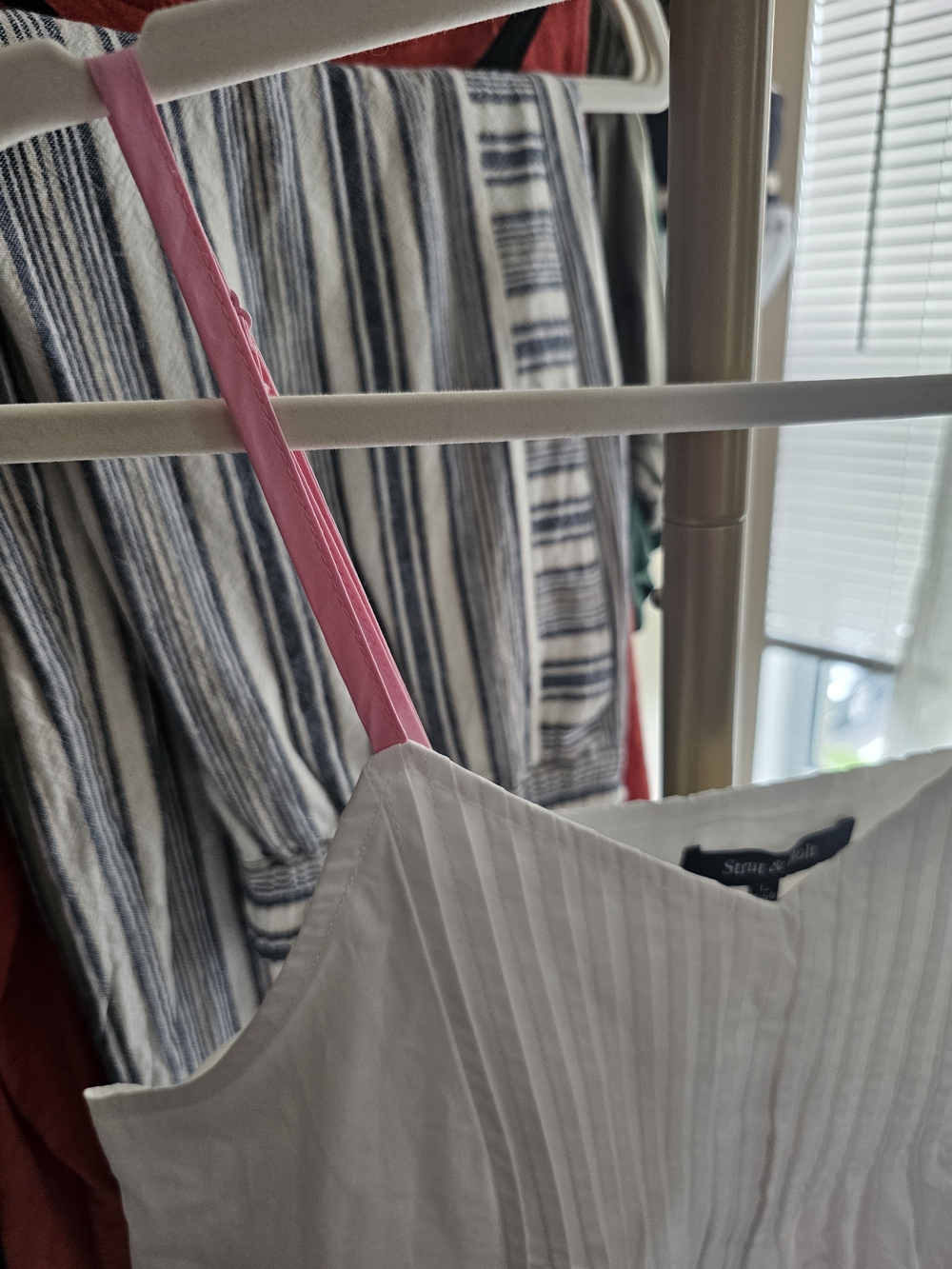 White Camisole with Pink and Orange Contrast Straps - Picture 6 of 7